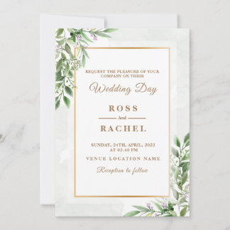 Invitation Elégant Rustique Eucalyptus Feuille Mariage de ver