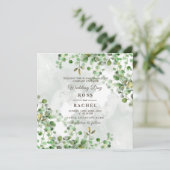 Invitation Elégant Rustique Eucalyptus Feuille Mariage de ver (Debout devant)