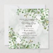 Invitation Elégant Rustique Eucalyptus Feuille Mariage de ver (Devant)