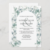 Invitation Elégant Rustique Eucalyptus Feuille Mariage de ver (Devant / Derrière)