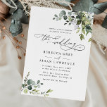 Invitation Elégant Rustique Eucalyptus Feuille Mariage de ver<br><div class="desc">Cette collection élégante présente des feuilles de verdure à l'aquarelle mélangée avec un serif élégant et délicat sans police en noir,  avec un monogramme sur le dos. Éléments correspondants disponibles.</div>