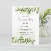 Invitation Elégant Rustique Eucalyptus Feuille Mariage de ver (Debout devant)