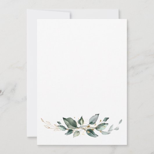 Invitation Elégant Rustique Eucalyptus Feuille Mariage de ver (Dos)