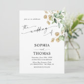 Invitation Élégant Rustique Eucalyptus Feuille Mariage photo