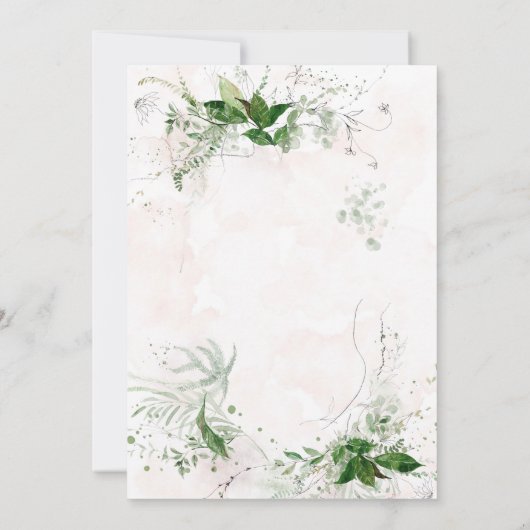 Invitation Élégant Rustique Eucalyptus Feuille Mariage rose (Dos)