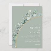 Invitation Elégant Rustique Eucalyptus Mariage (Devant)