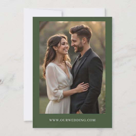 Invitation Elégant Rustique Eucalyptus Mariage de verdure pho (Dos)