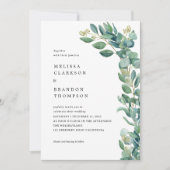 Invitation Elégant Rustique Eucalyptus Mariage photo (Devant)