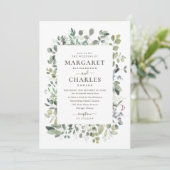Invitation Elégant Rustique Eucalyptus Sage Green Mariage Inv (Debout devant)