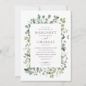 Invitation Elégant Rustique Eucalyptus Sage Green Mariage Inv (Devant)