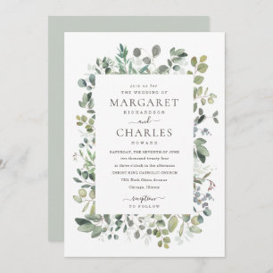 Invitation Elégant Rustique Eucalyptus Sage Green Mariage Inv