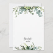 Invitation Élégant Rustique Feuilles de Eucalyptus Verdure Ma (Dos)