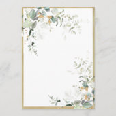 Invitation Élégant Rustique Feuilles Verdure Or Mariage (Dos)