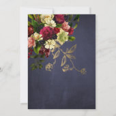 Invitation Elégant rustique floral marine bordeaux nuptiale d (Dos)