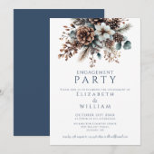 Invitation Élégant Rustique Floral Pinecone (Devant / Derrière)