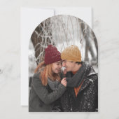 Invitation Elégant Rustique Floral Pinecone Photo Mariage Arc (Dos)