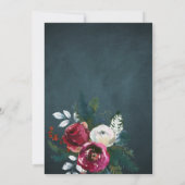 Invitation Elégant rustique hiver fleurie couples de la marin (Dos)