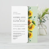 Invitation Elégant rustique Mariage de tournesols (Debout devant)