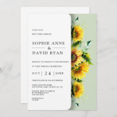 Invitation Elégant rustique Mariage de tournesols (Devant / Derrière)