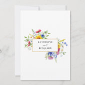 Invitation Élégant Rustique Mariage Floral Été (Dos)