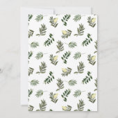 Invitation Elégant Rustique moderne aquarelle Mariage botaniq (Dos)