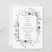 Invitation Élégant Rustique moderne Mariage Fleur sauvage (Devant)