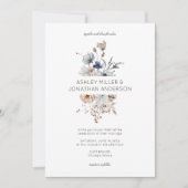 Invitation Élégant Rustique moderne Mariage Fleur sauvage (Devant)