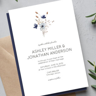 Invitation Élégant Rustique moderne Mariage Fleur sauvage