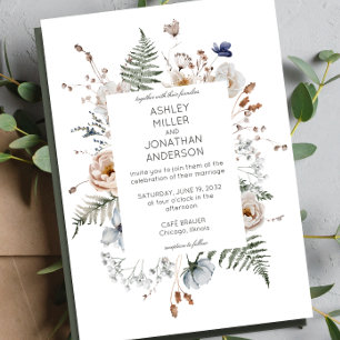 Invitation Élégant Rustique moderne Mariage Fleur sauvage
