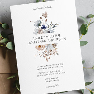 Invitation Élégant Rustique moderne Mariage Fleur sauvage
