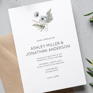 Invitation Élégant Rustique moderne Mariage Fleur sauvage