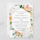 Invitation Élégant Rustique Rose d'automne Peony Mariage flor (Devant)