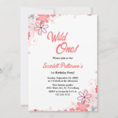 Invitation Élégant Rustique Rose été Floral 1er anniversaire (Devant)