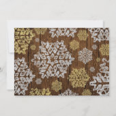 Invitation Élégant Rustique Snowflakes Fête de Noël (Dos)