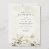 Invitation Elégant Rustique Verdure Blanc Fête des mariées Fl (Devant)