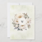 Invitation Elégant Rustique Verdure Blanc Fête des mariées Fl (Dos)