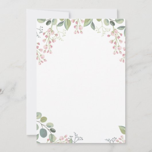 Invitation Elégant rustique verdure Mariage aquarelle (Dos)