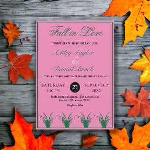 Invitation Élégant Rustique vert laiton Boho rose Mariage de 