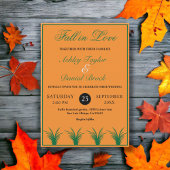 Invitation Élégant Rustique Vert Mariage de automne orange
