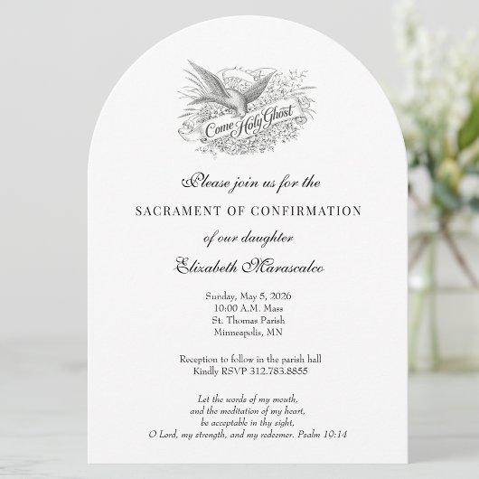 Invitation Élégant sacrement catholique de confirmation