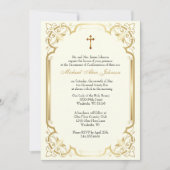 Invitation Élégant sacrement de la confirmation Dove Lilies (Devant)