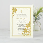 Invitation Élégant sacrement de la confirmation Lys d'or (Debout devant)