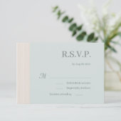 Invitation Elégant Sage Bleu Gris Grains Grains Mariage RSVP (Debout devant)