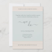 Invitation Elégant Sage Bleu Nous faisons Wood Grains Grains  (Devant)