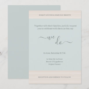 Invitation Elégant Sage Bleu Nous faisons Wood Grains Grains