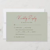 Invitation Elégant Sage & Blush Peony Mariage Floral RSVP (Dos)