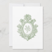 Invitation Elegant Sage Bow Toile French Bridal Shower (Dos)