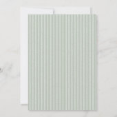 Invitation Elegant Sage Green and White Stripes Wedding (Dos)