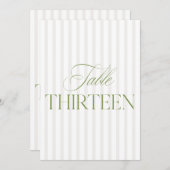 Invitation Elégant Sage Green & Beige Mariage 13 Numéro de ta (Devant / Derrière)
