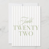 Invitation Élégant Sage Green & Beige Mariage 22 Numéro de ta (Dos)